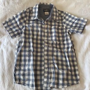 Gray check button down OshKosh size 5 EUC